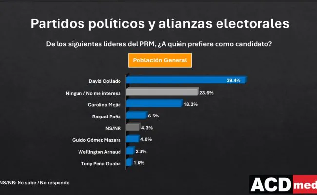 El 39% de la población prefiere a David Collado como candidato presidencial del PRM