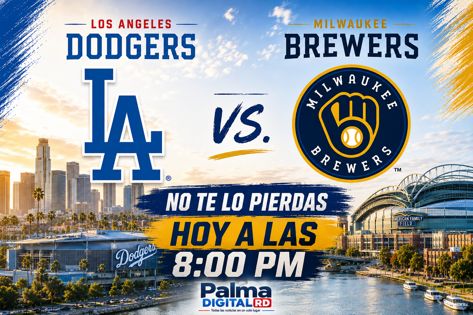 Dodgers VS Brewers | Palma Digital RD En Vivo